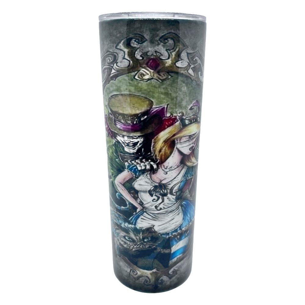 Alice in Wonderland 20oz Skinny Tumbler Gothic Sublimated New